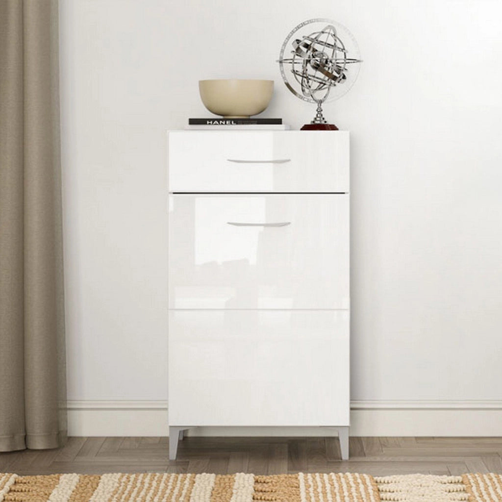 Ossona, Mobile da Ingresso 2 Ripiani, 58x35x104.5h cm Bianco