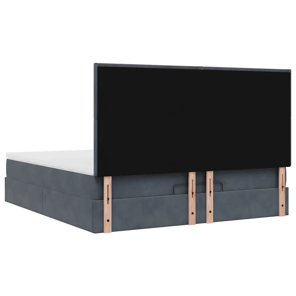 Struttura Letto Pouf con Materassi 160x200 cm in Velluto 3313410