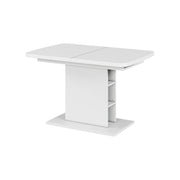 Vicco Tavolo da pranzo Estensibile Bianco 120/160 x 80 cm con scomparti aperti