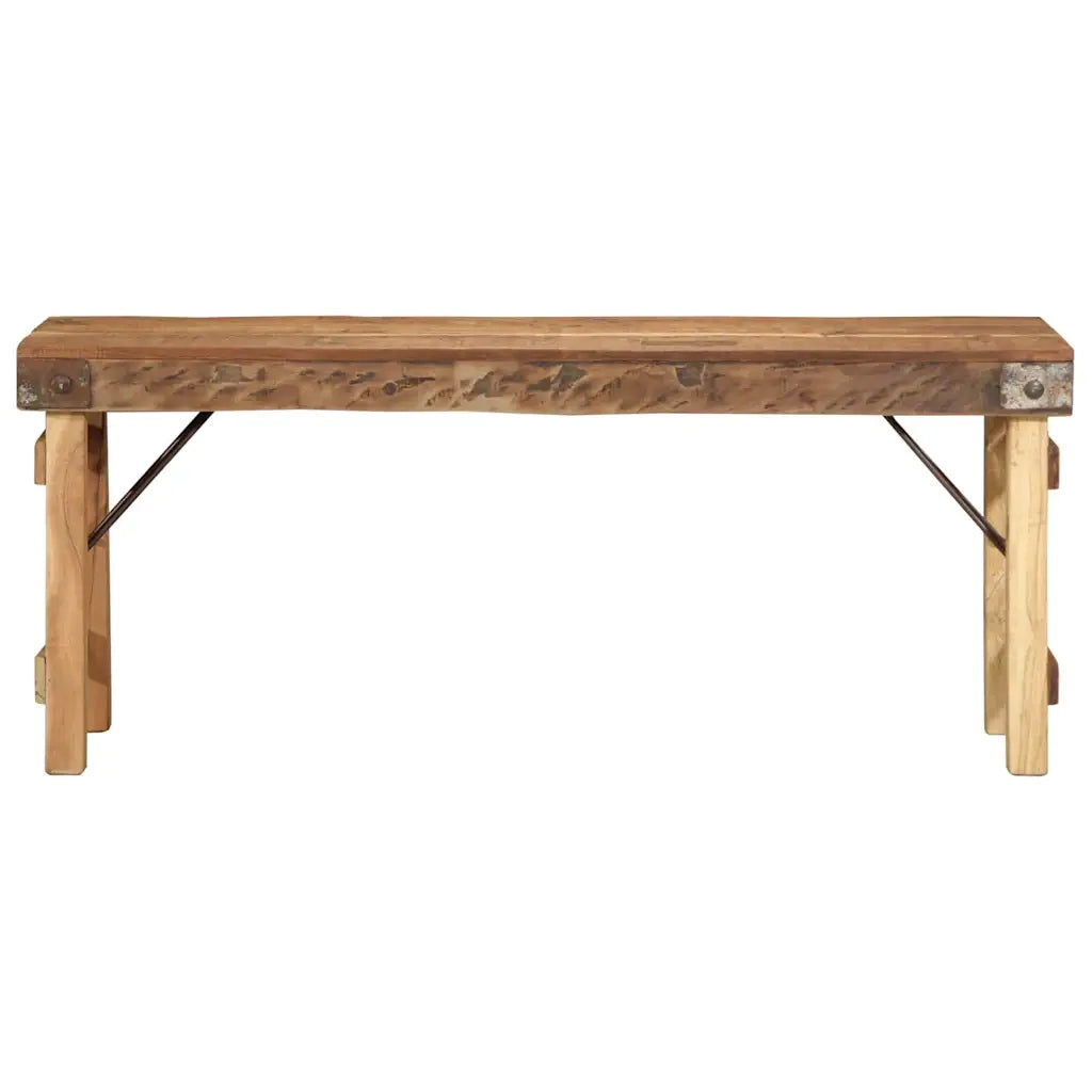 panchina Naturale 110 x 35 x 46 cm Legno Vecchio Recuperato 4019621