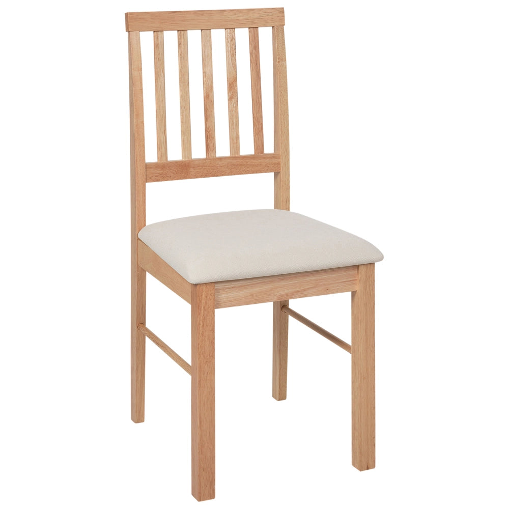 Set di 2 sedie da pranzo imbottite in marrone chiaro e beige chiaro stile tradizionale e classico