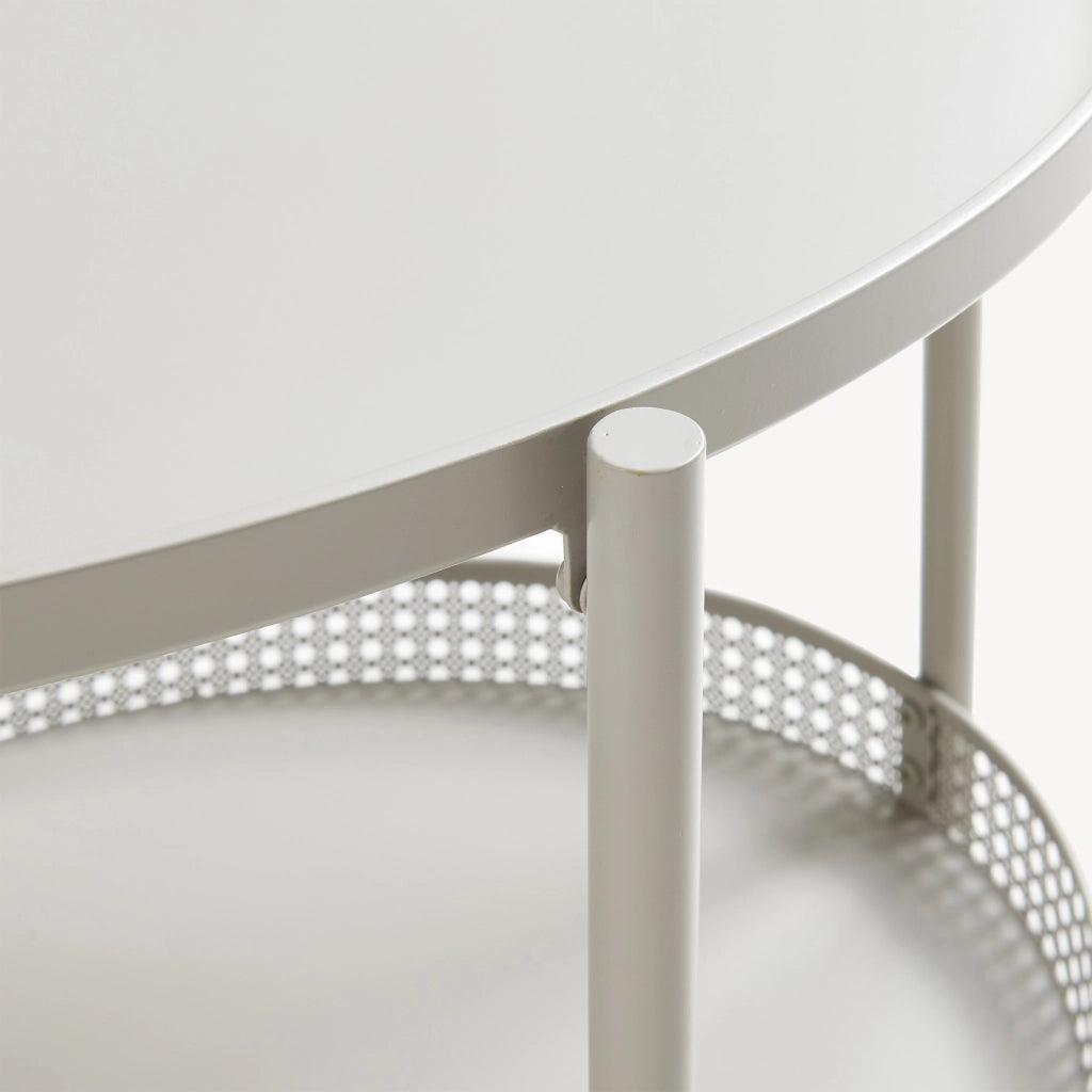 Tavolino da caffè Jäller con Doppio Ripiano e Bordi 66x51x44 cm Tortora [en.casa]