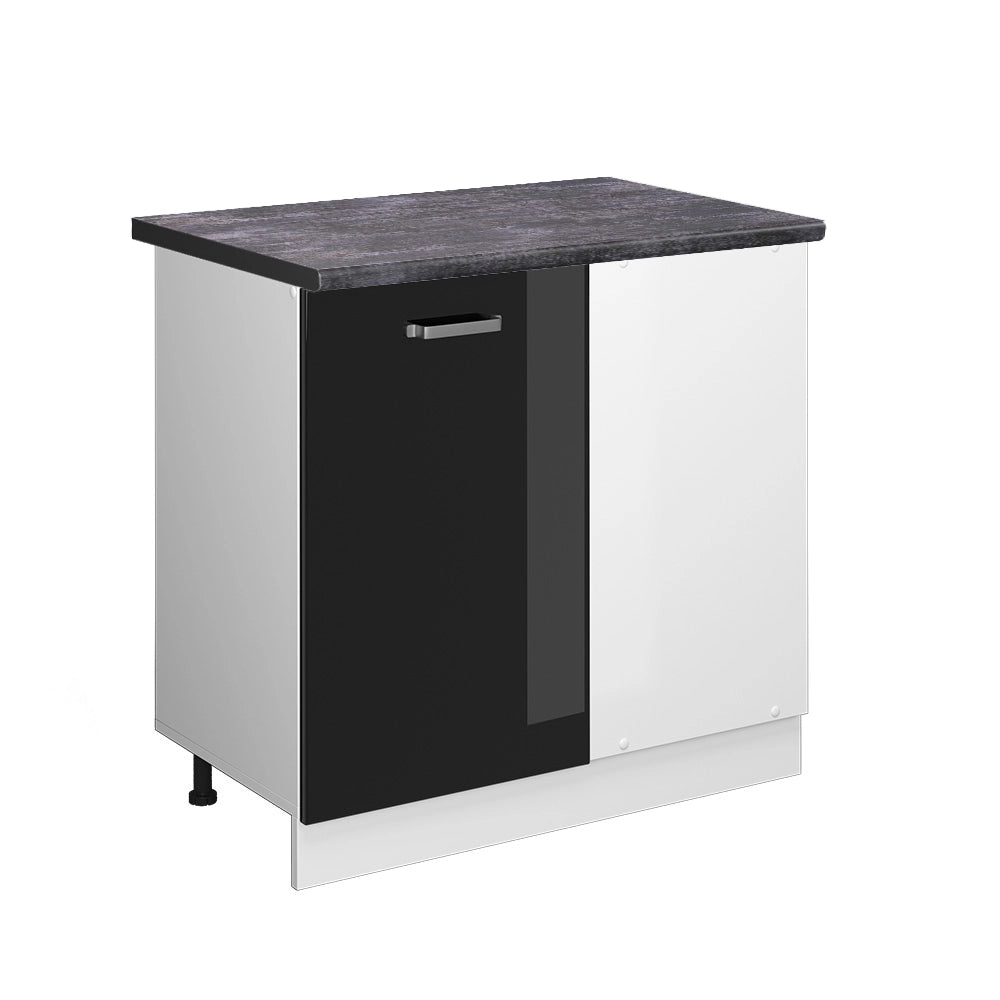 Vicco Mobile ad angolo cucina Nero lucido 86 cm , PL Antracite