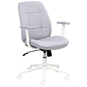 Sedia da ufficio in tessuto grigio girevole e regolabile in altezza con braccioli Casa Ufficio Studio Tradizionale Moderna