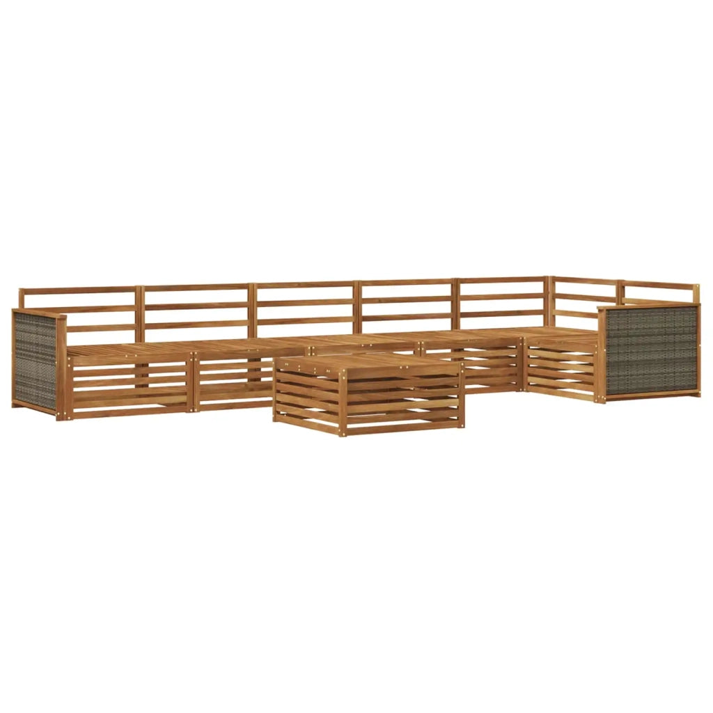 Set di divani da esterno 7 pz Naturale Legno di Acacia Massello 3383437