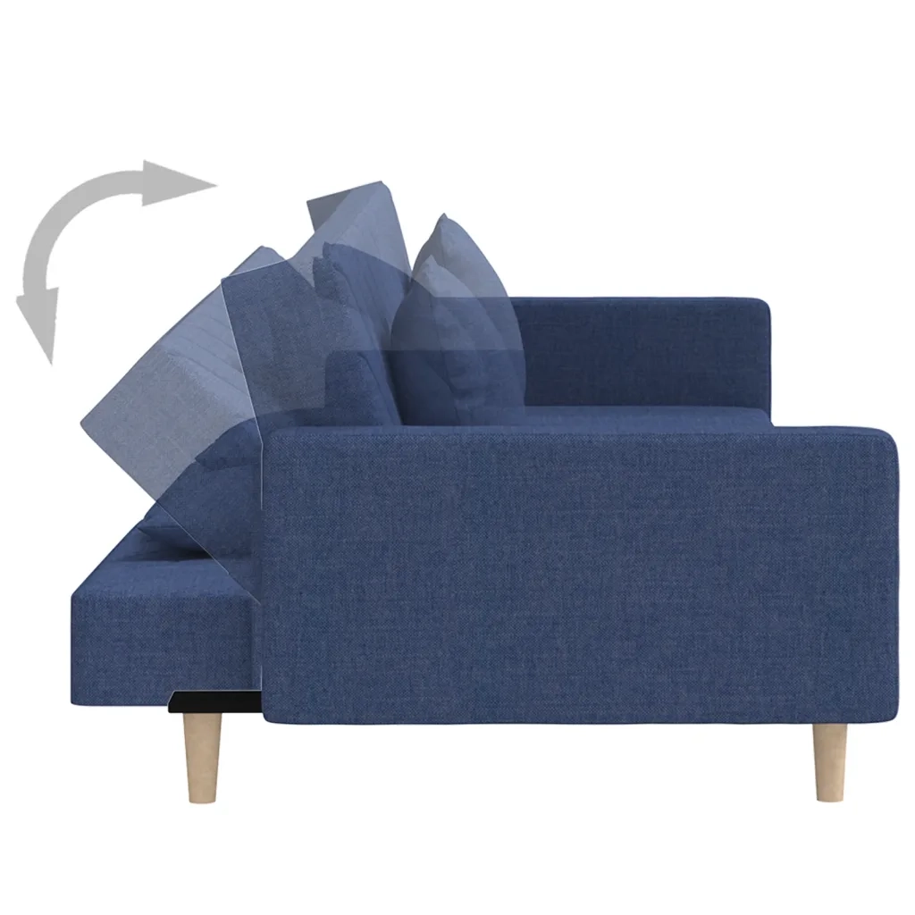 Divano letto | Sof¨¤ letto | Letto singolo a 2 Posti con 2 Cuscini Blu in Tessuto
