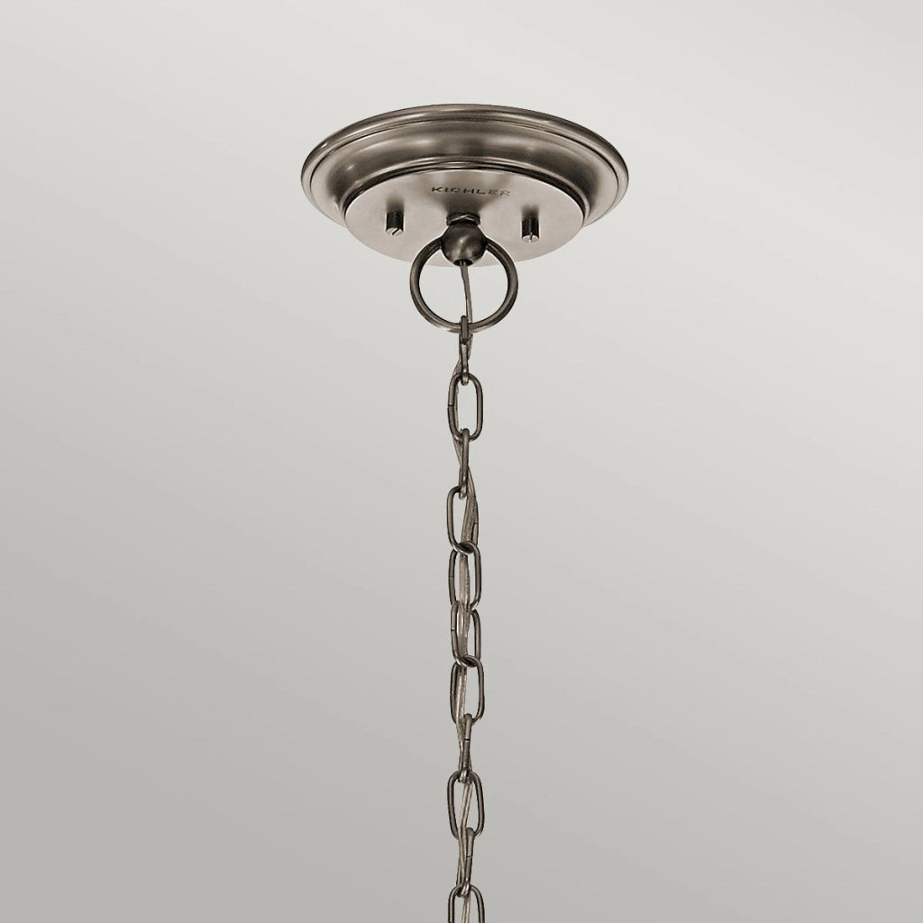 Lampadario classico Waverly vetro pewter 5xE27 Kichler
