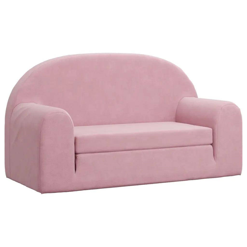 Divano letto | Sof¨¤ letto | Letto singolo per Bambini a 2 Posti Rosa in Morbido Peluche