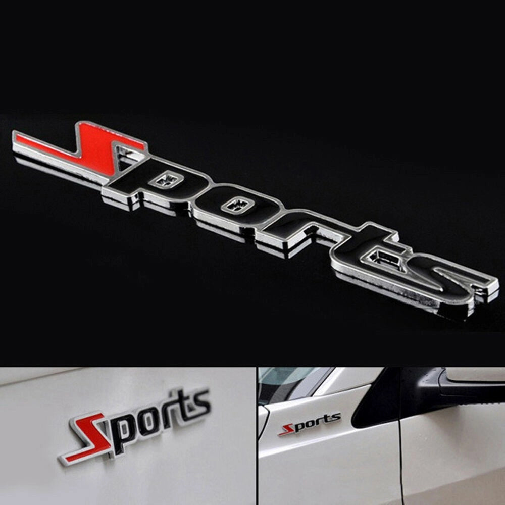 Trade Shop - Adesivo Decorazione 3d In Metallo Cromato Per Auto Figura Stemma Sports Sticker -