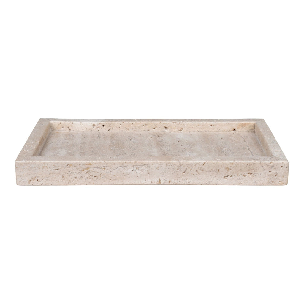 Vassoio Bryan, Marrone, Travertino, 30,5x15x3 cm