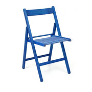 4X Sedia pieghevole in faggio di alta qualita colore blu 43x48xh.79 cm EFFEZ
