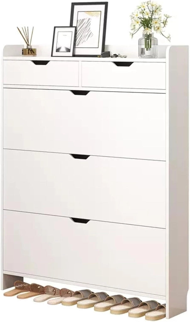 scarpiera Scarpiera Organizer per scarpe - Armadietto portascarpe stretto a 3 livelli con ante per riporre l'ingresso organizzato - Scarpiera sottile indipendente (dimensioni: 80 * 17 * 125 cm)