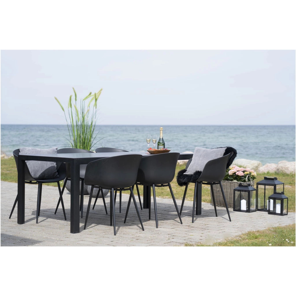 Set di 2 Sedie Roda, Nero, Plastica, 56x55x78 cm