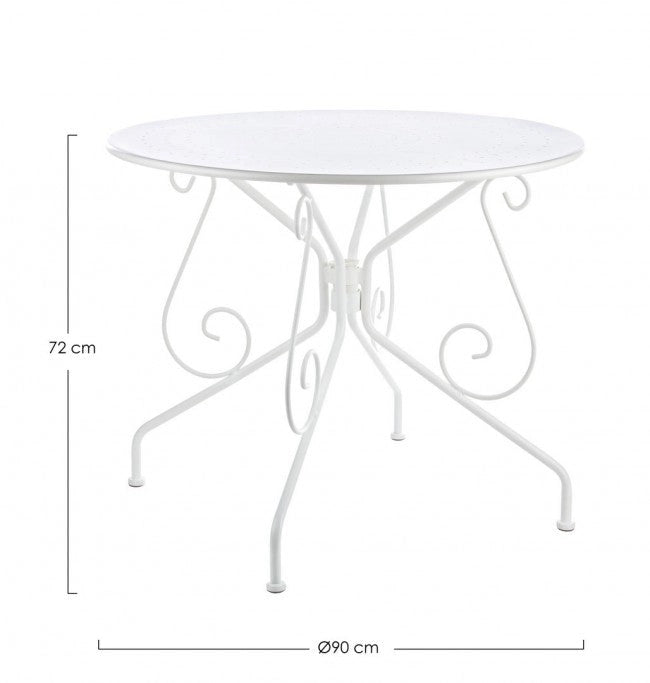Tavolo da Giardino Ø90x72h cm Etienne Bianco