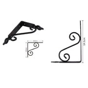 Trade Shop - Set 2 Pz Reggimensola Supporto Staffa Angoliere Fantasia 145x110mm Nera 91276 -