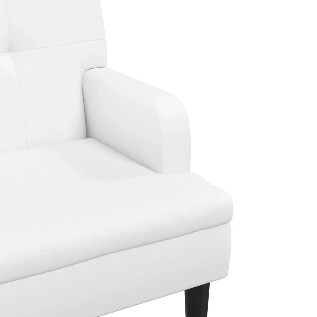 Panca con Schienale-Divano Sedia Bianca 112x65,5x75 cm in Similpelle