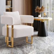 POLTRONA Relax Monoposto in Velluto Bianco per Salotto, Balcone, Ufficio