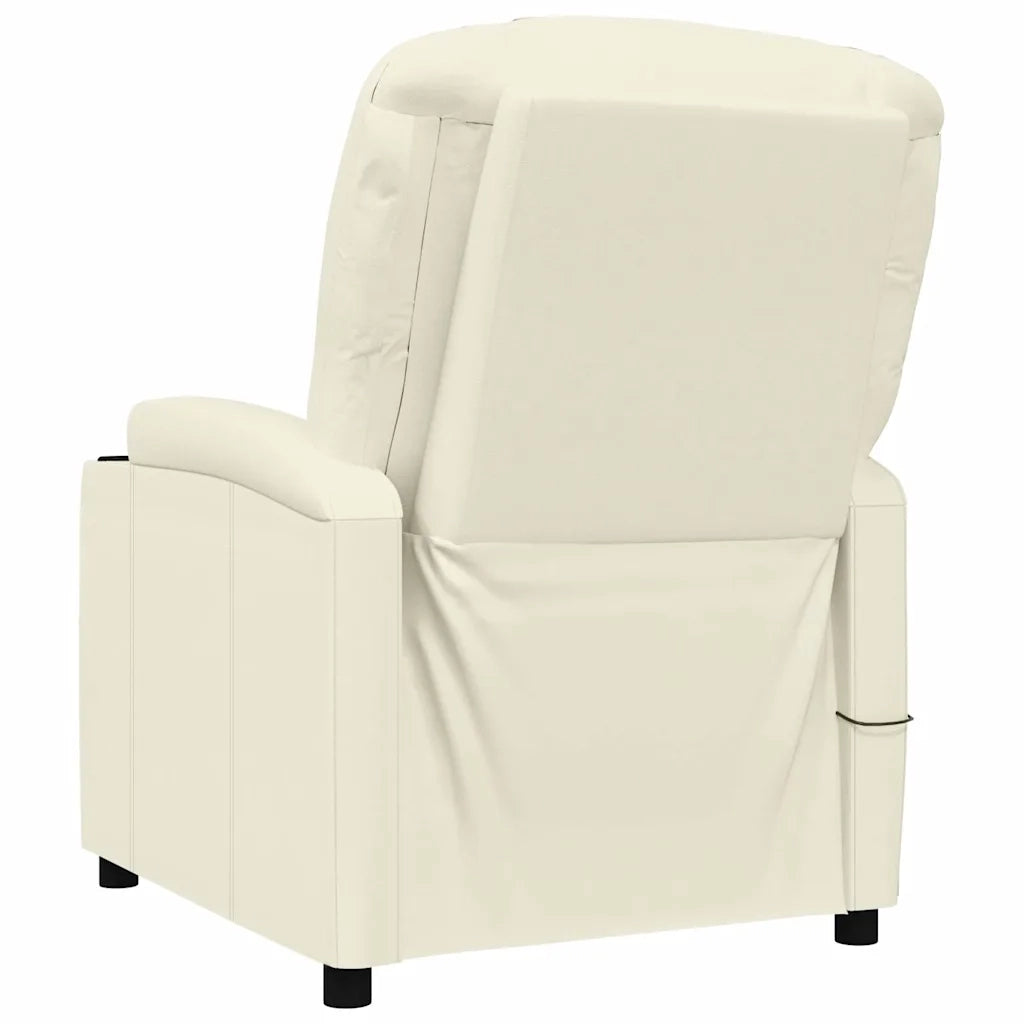 Poltrona Massaggiante Bianco Crema in Similpelle 321312