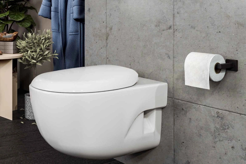 Sedile WC universale bianco con cerniere INOX - mod. BOXER