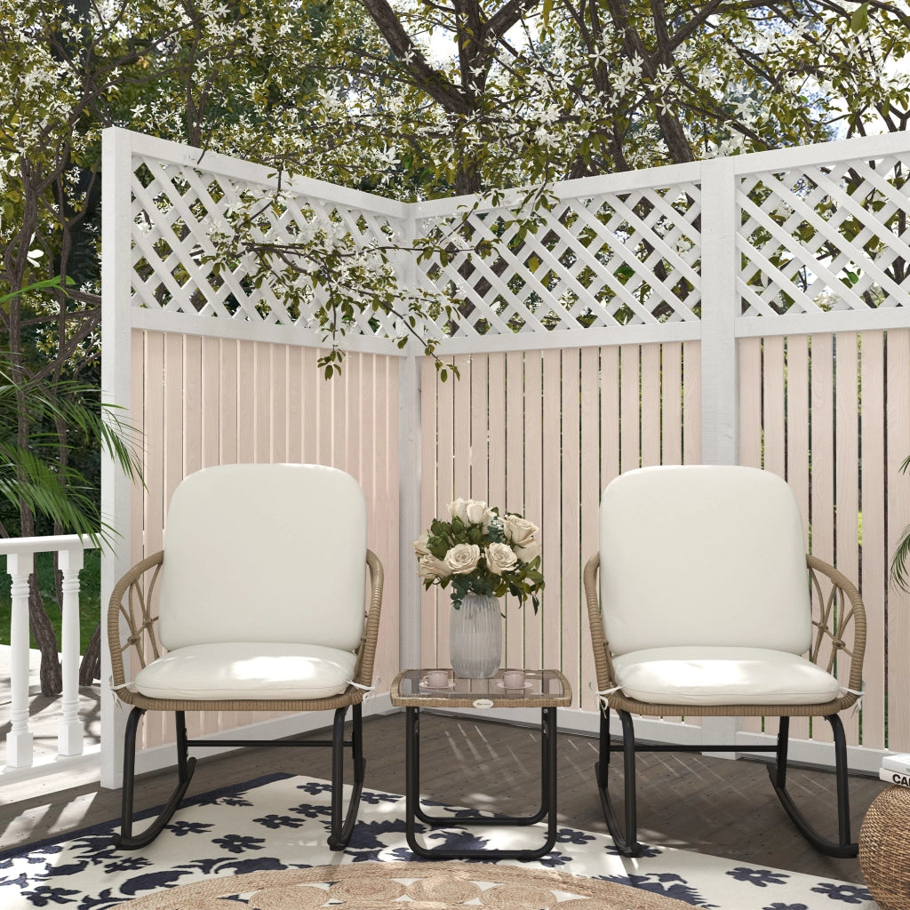 Set Sedie a Dondolo Bistro ¨C zephmum ¨C Polyrattan Creme 2 Pezzi