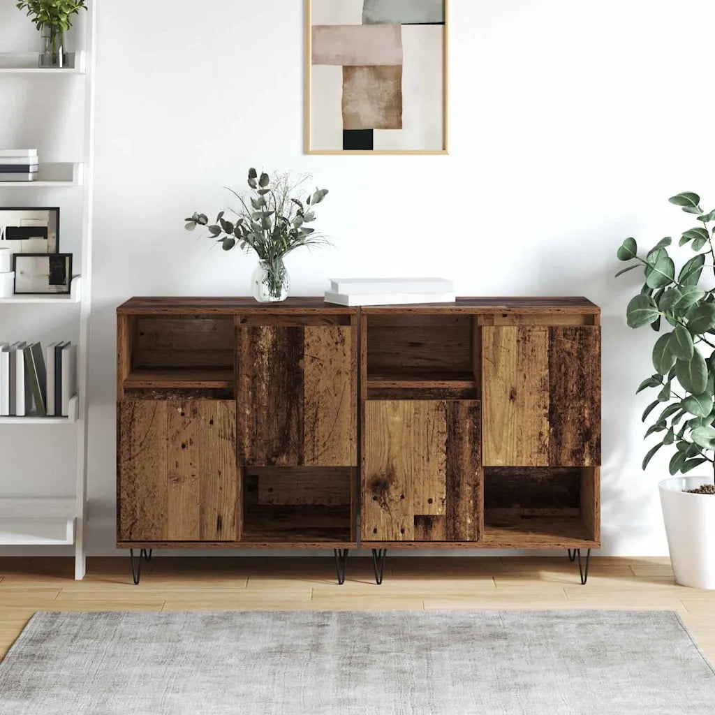 Credenza 2 pcs Legno vecchio 60 x 35 x 70 cm