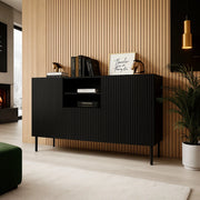 Madia Malo, Credenza 4 Ripiani, 150x42x82h cm Nero