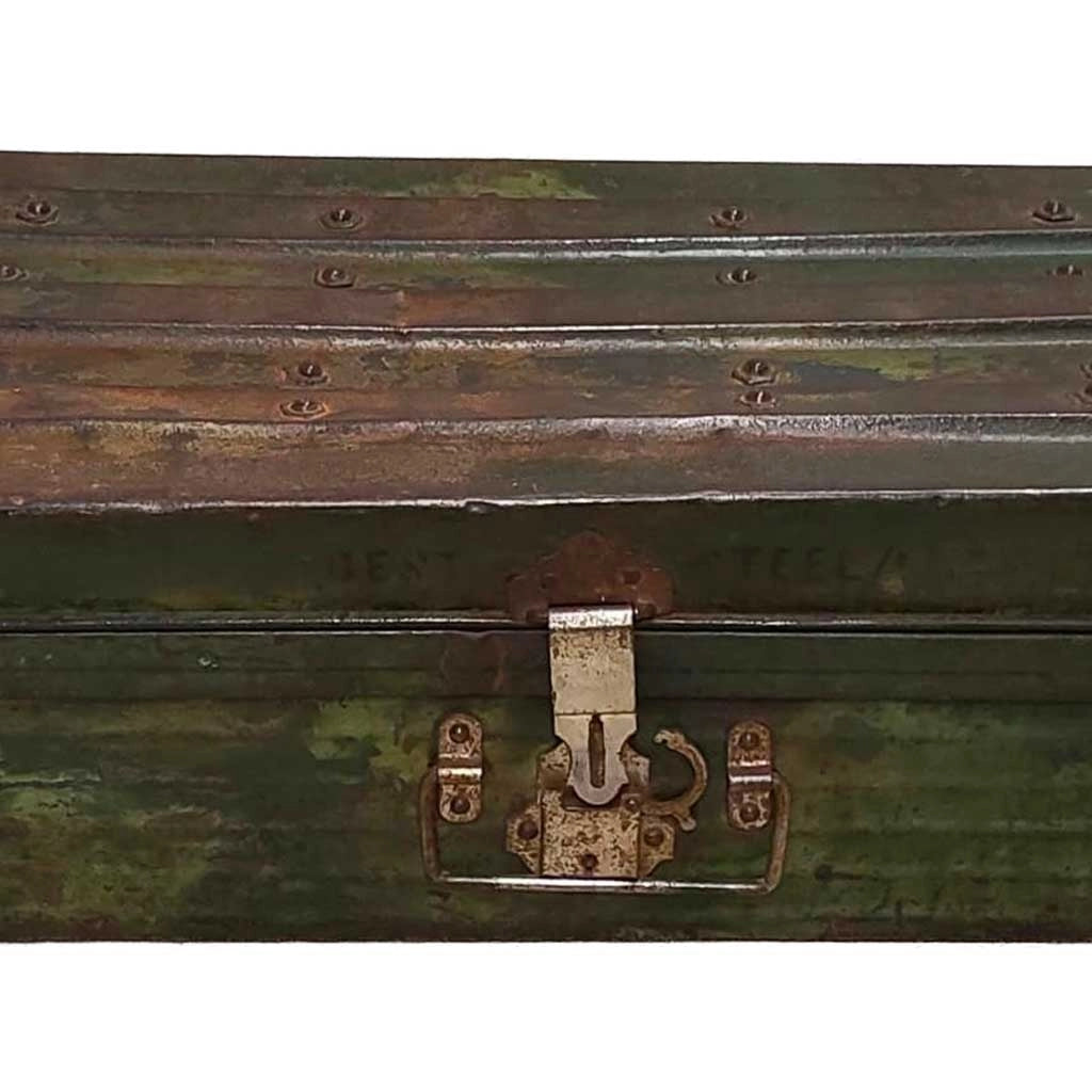 Valigia artigianale in metallo, 67x37x25h cm