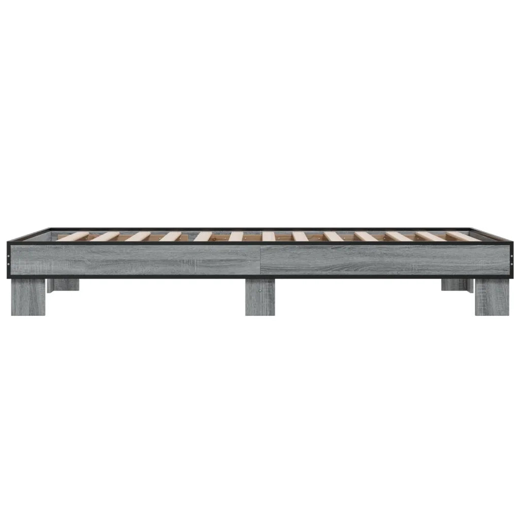 Giroletto-Struttura Letto Grigio Sonoma 100x200 cm Legno Multistrato e Metallo 103656