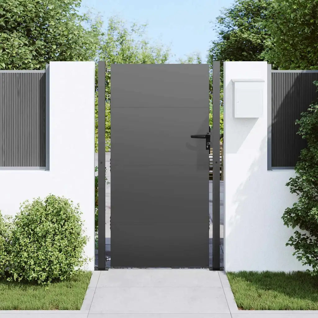 vidaXL Cancello da giardino con blocco Nero 105 x 175 cm