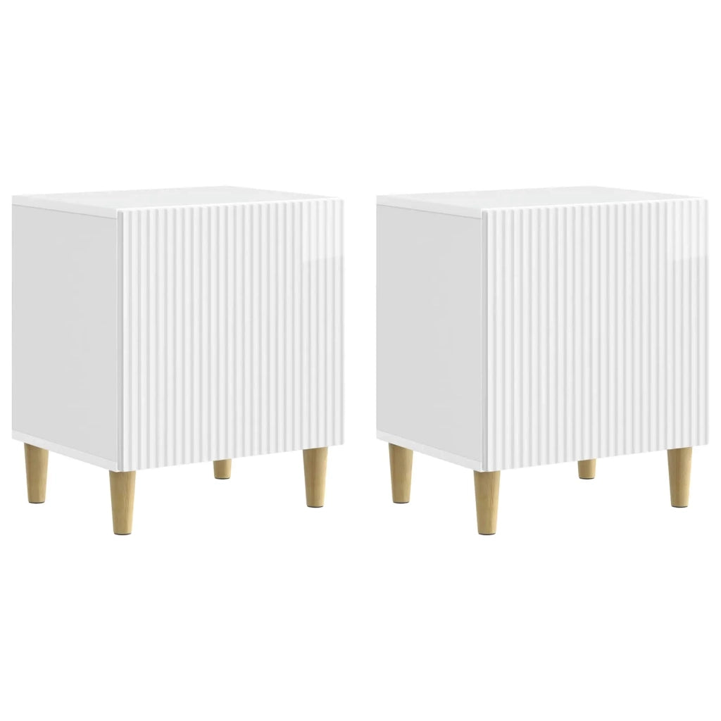 Armadio da Notte 2 pcs Bianco Lucido 43 x 34,5 x 50 cm 894574