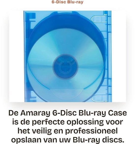 Etichetta Blu-ray 6 Disco - Sostenibile - Copertura in Polipropilene - Copertura Transparente - 172 x 135 x 21 mm - Contenitore Ufficiale - Cassetta Film