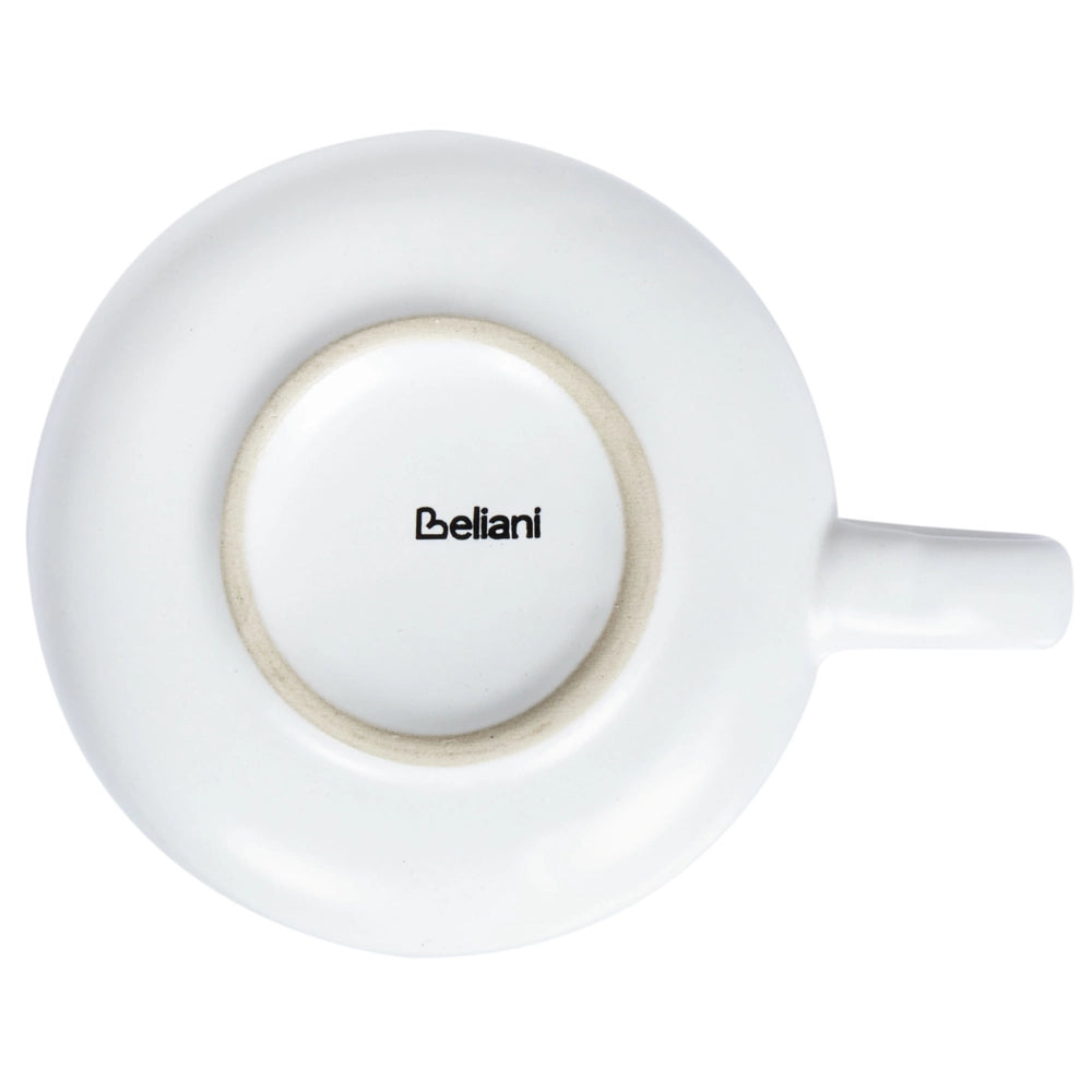 Set di 4 tazze con piattini Servizio per 4 persone di gres bianco con smalto reattivo fatto a mano cucina sala da pranzo e caffè.