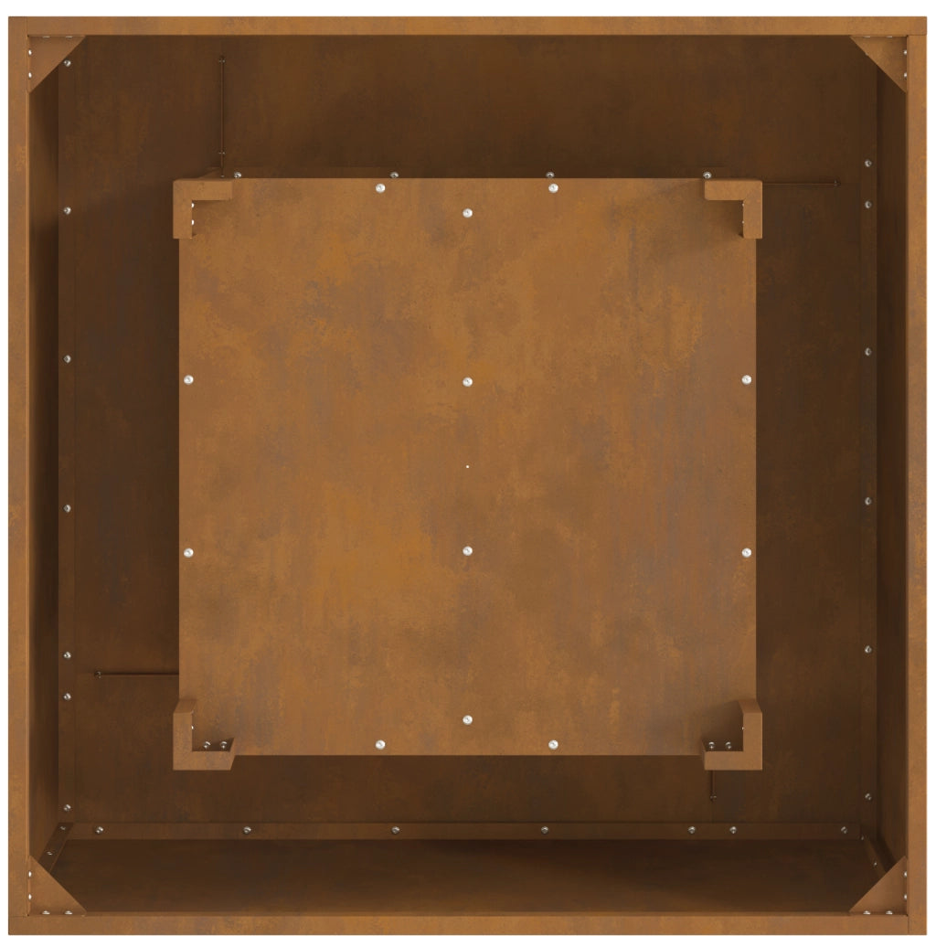 FogÃ£o a Lenha Quadrado 80x80x40 cm Acciaio Invecchiato