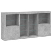 Buffet credenza cassettiera armadio mobile contenitore organizer per cucina soggiorno salotto con luci LED 202 x 37 x 100 cm grigio 02_0029989