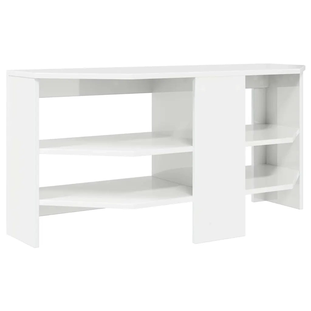 MobileTV | Armadietto TV | Mobile Porta TVAngolare Bianco ad Alto Lucido 102 x 40,5 x 45 cm