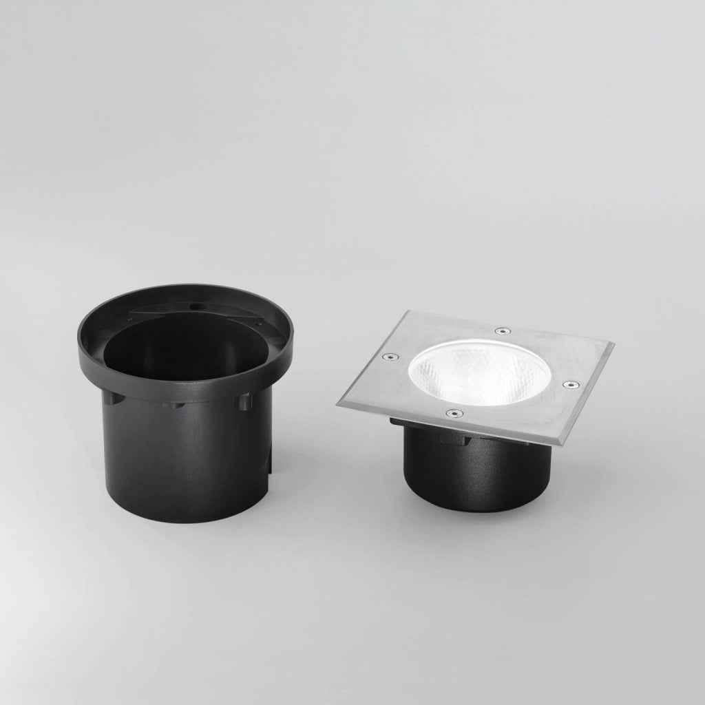 FARO A INCASSO CALPESTABILE LED WALK ACCIAIO QUADRATO 12W 1500LM 4000K IP67 14X14X9,15CM
