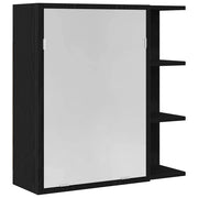 Mobiletto per specchio da Bagno | Armadio da bagno Rovere Nero 62,5 x 20,5 x 64 cm