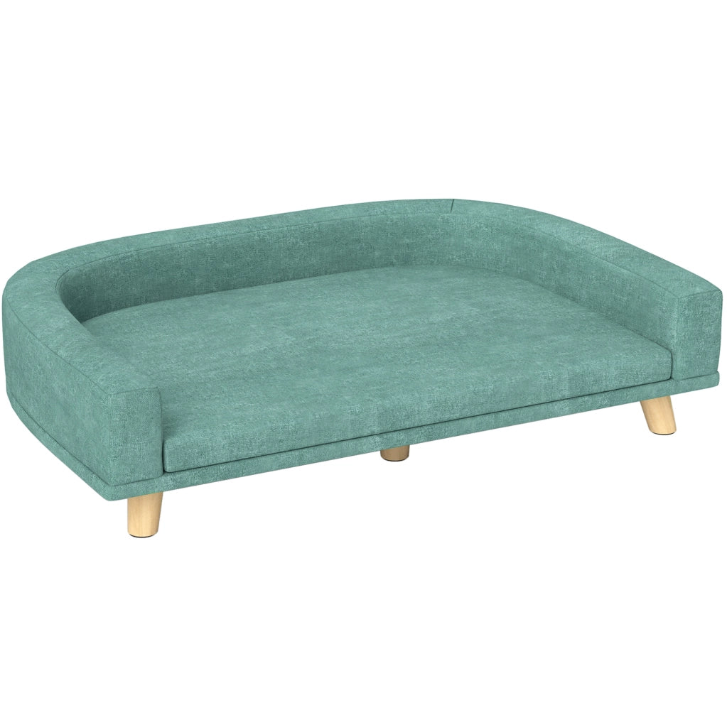 Divano per cani 98x67x25 cm in poliestere verde con cuscino sfoderabile -