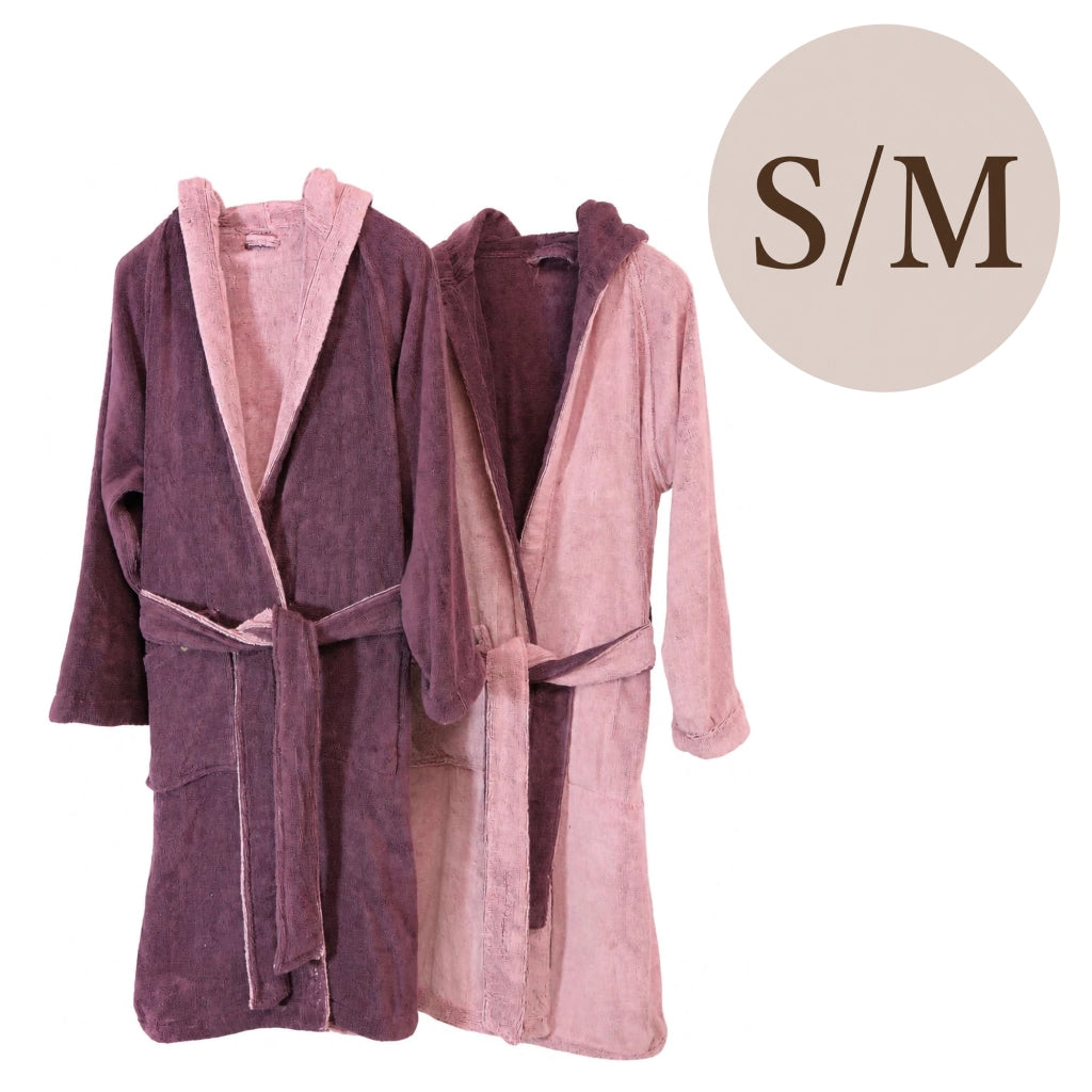 Selesi, Accappatoio 100% Cotone con Cappuccio Reversibile, Rosa