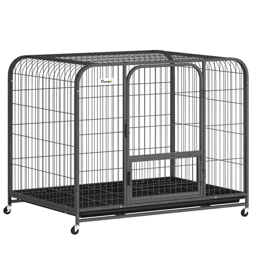 Gabbia per Cani Trasportabile ¨C zephmum ¨C Nero, Acciaio, 3 Porte, Vassoio Rimovibile