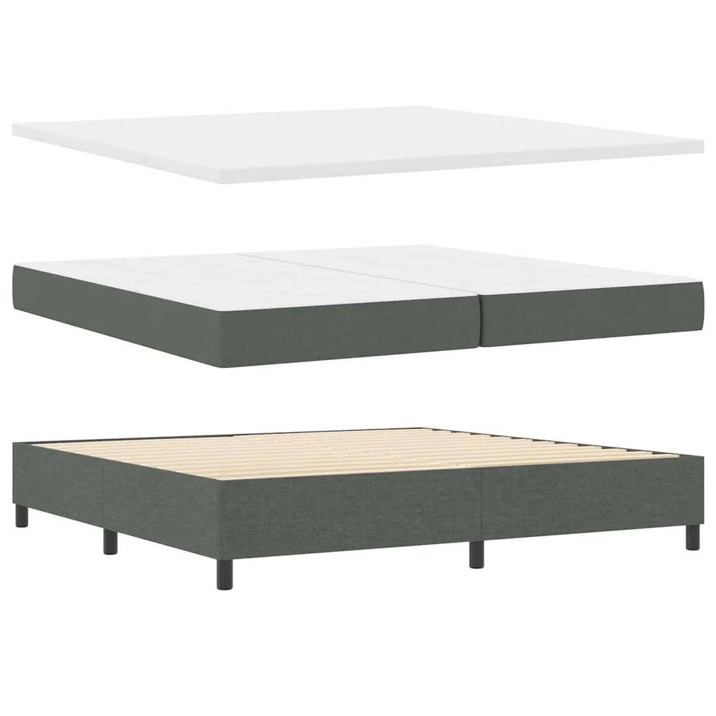 Letto a molle con materasso Grigio scuro 200 x 200 cm Tessuto