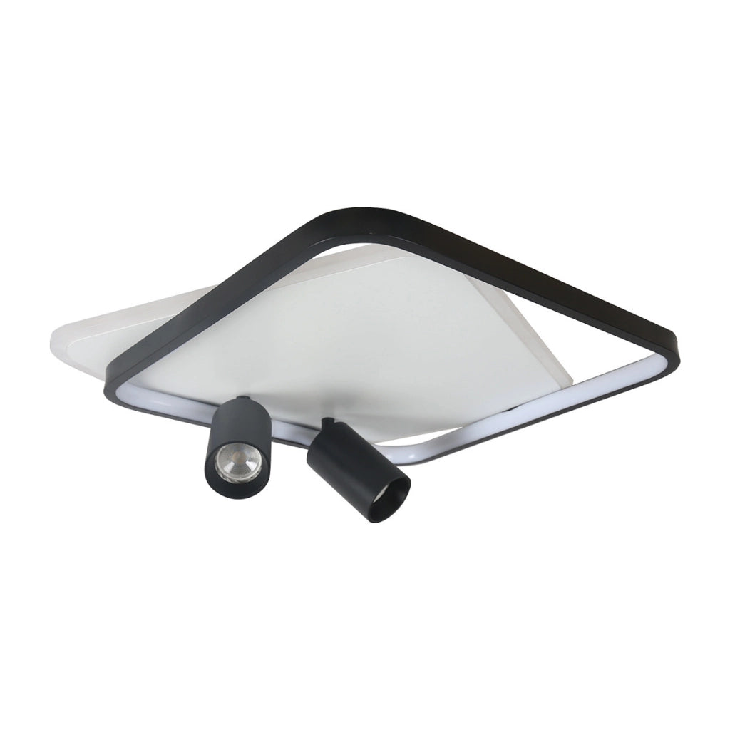Plafoniera quadrata moderna nero/bianco LED CCT 36W Parma