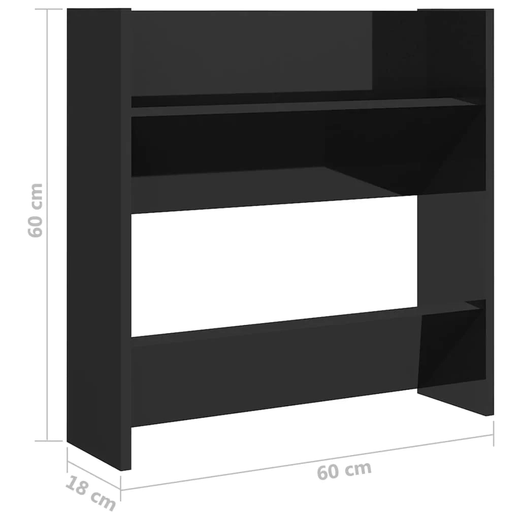 Scarpiere mobiletto portascarpe mobile per ingresso corridoio soggiorno da parete set da 4 lucido 60 x 18 x 60 cm nero 02_0022156