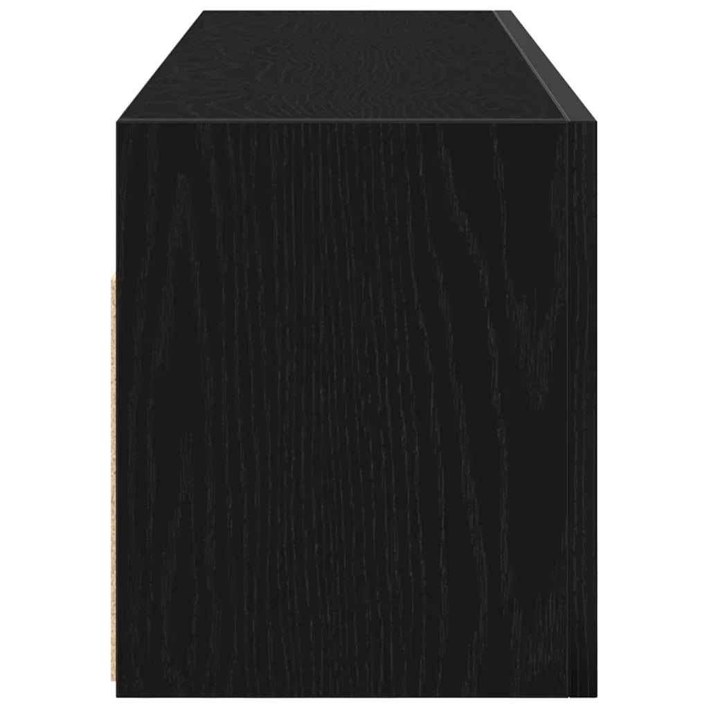 Mobiletto da bagno moderno a parete con vano contenitore 100 x 25 x 30 cm realizzato in legno composito nero 02_0051286
