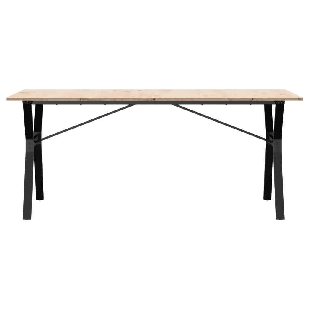 Tavolo da Pranzo Telaio a Y 180x90x75 cm Legno Pino e Acciaio 3282722