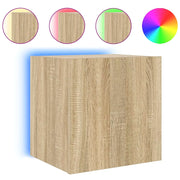 Mobile TV a Parete | Armadietto TV | Mobile Porta TV con Luci LED Rovere Sonoma 40,5x35x40 cm