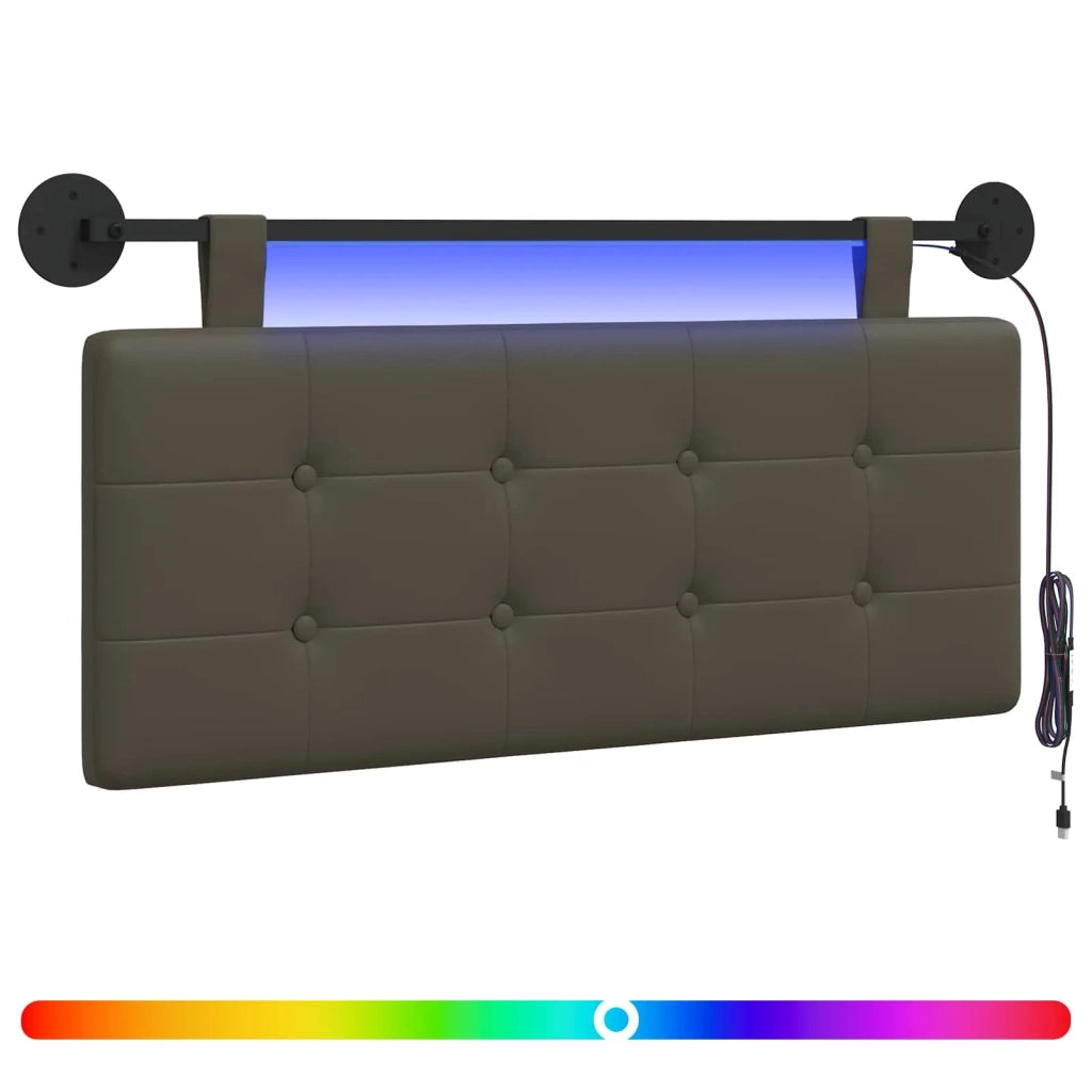Testiera | Testata sospesa Con luce LED Grigio Similpelle