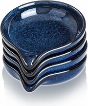 Lamelle ceramica per residuo caffè - contenitore per cucchiaio spatola accessori da cucina utensile da fattoria residuo per forno spatola decorazione per l'area di lavoro - resistente al lavastoviglie 5,2 pollici blu.