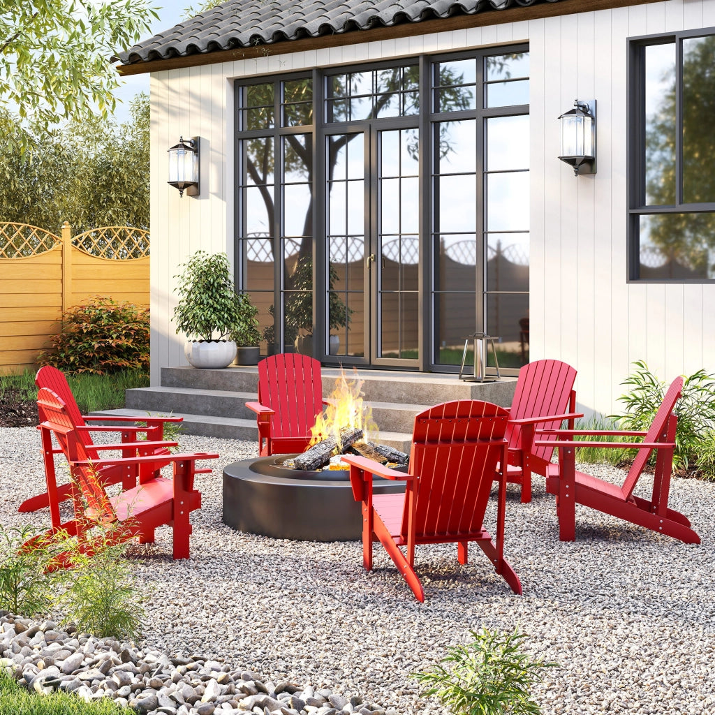 Sedia da giardino Andirondack Poltrona da giardino Poltrona da giardino; 72 cm x 97 cm x 92 cm; Rossa