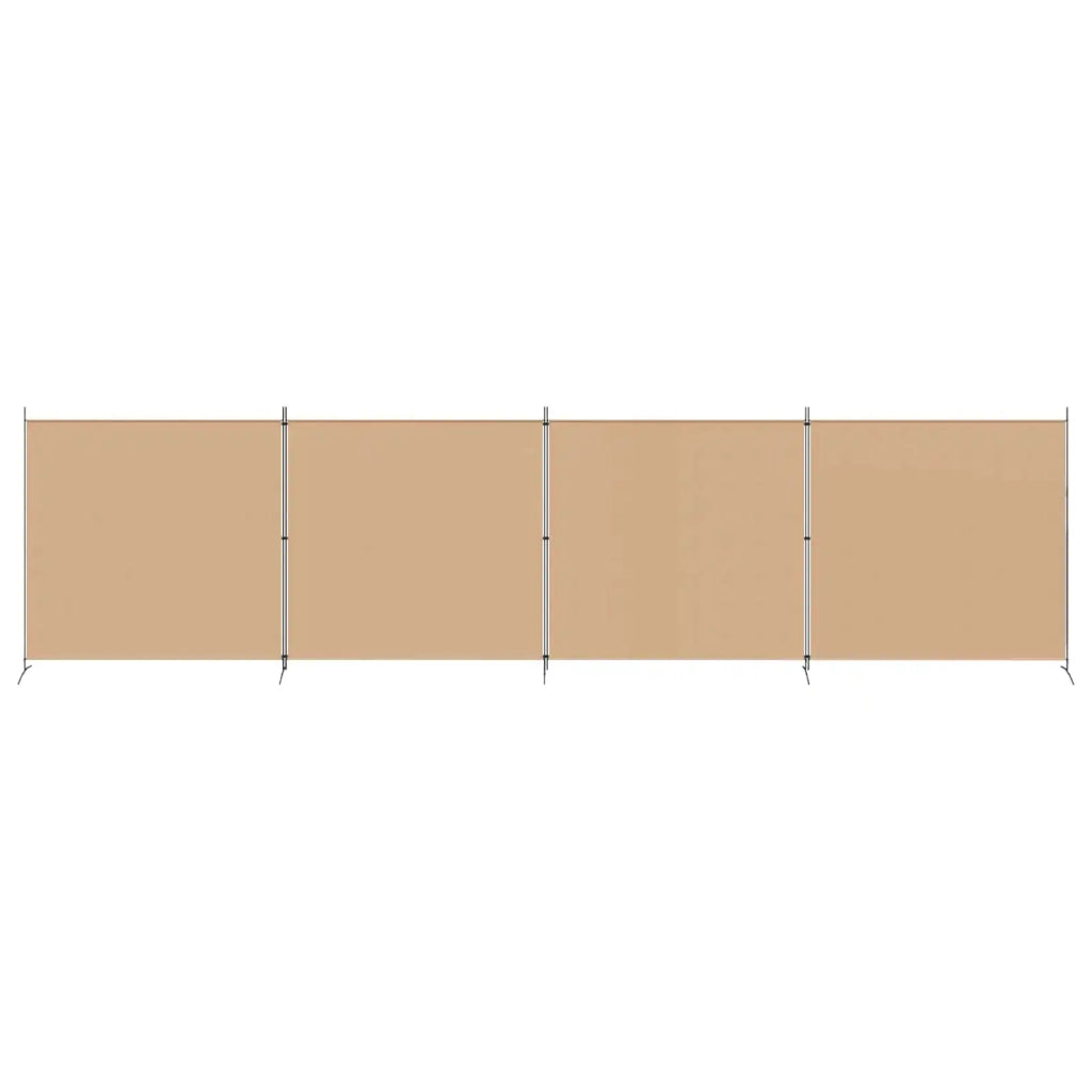 Paravento a 4 Pannelli Beige 698 x 180 cm Tessuto